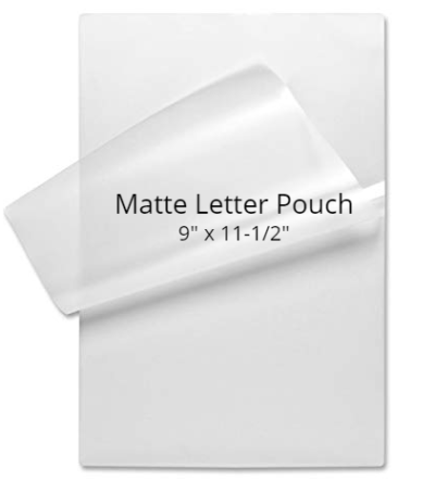 Matte Letter Size Laminating Pouches