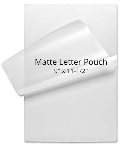 Matte Letter Size Laminating Pouches