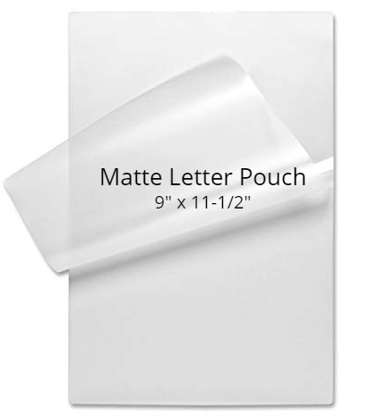 pouches matte letter laminating