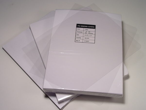 Clear Plastic Poly Covers - Square Corners - 8.5'' x 11''