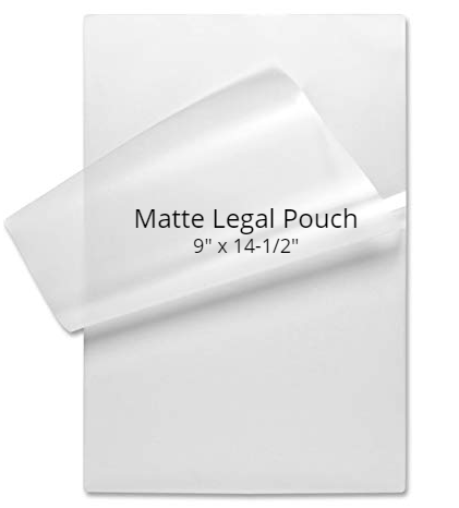 Matte Legal Size Laminating Pouches